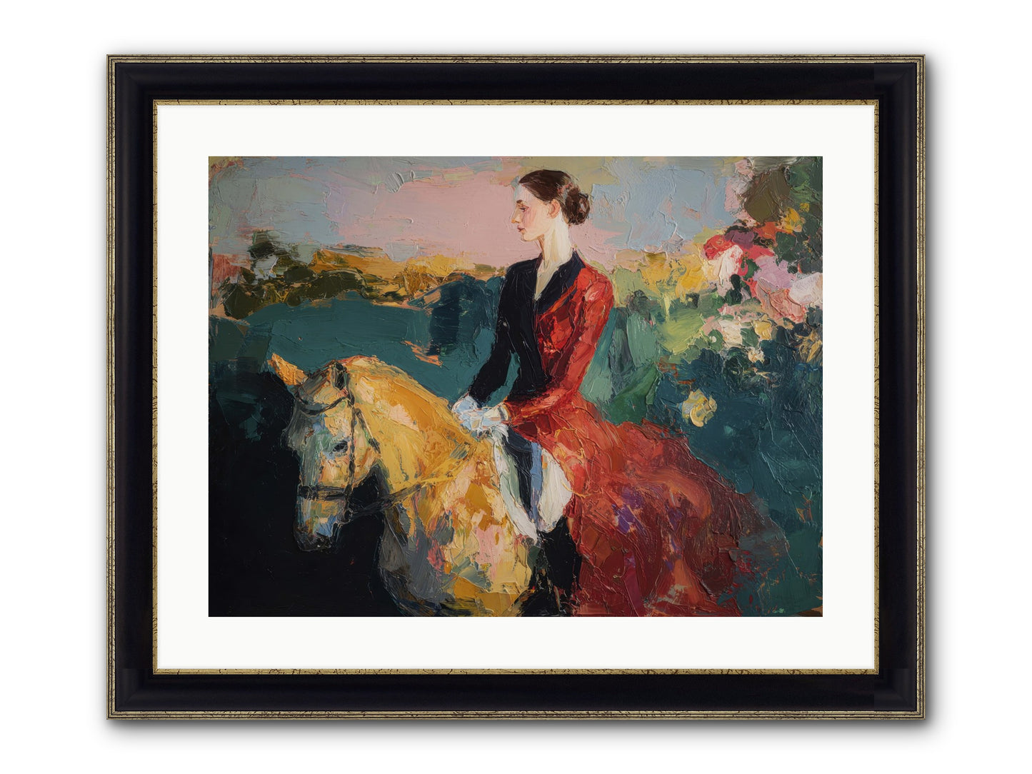 Wandering The Hedgerows Framed Print - Black & Gold 24x18