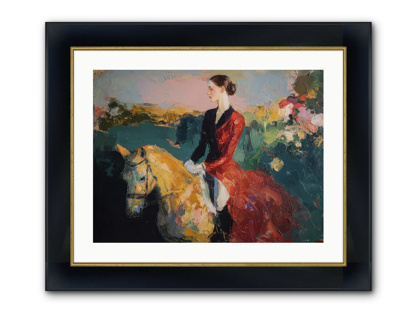 Wandering The Hedgerows Framed Print - Wide Black w/Gold 24x18