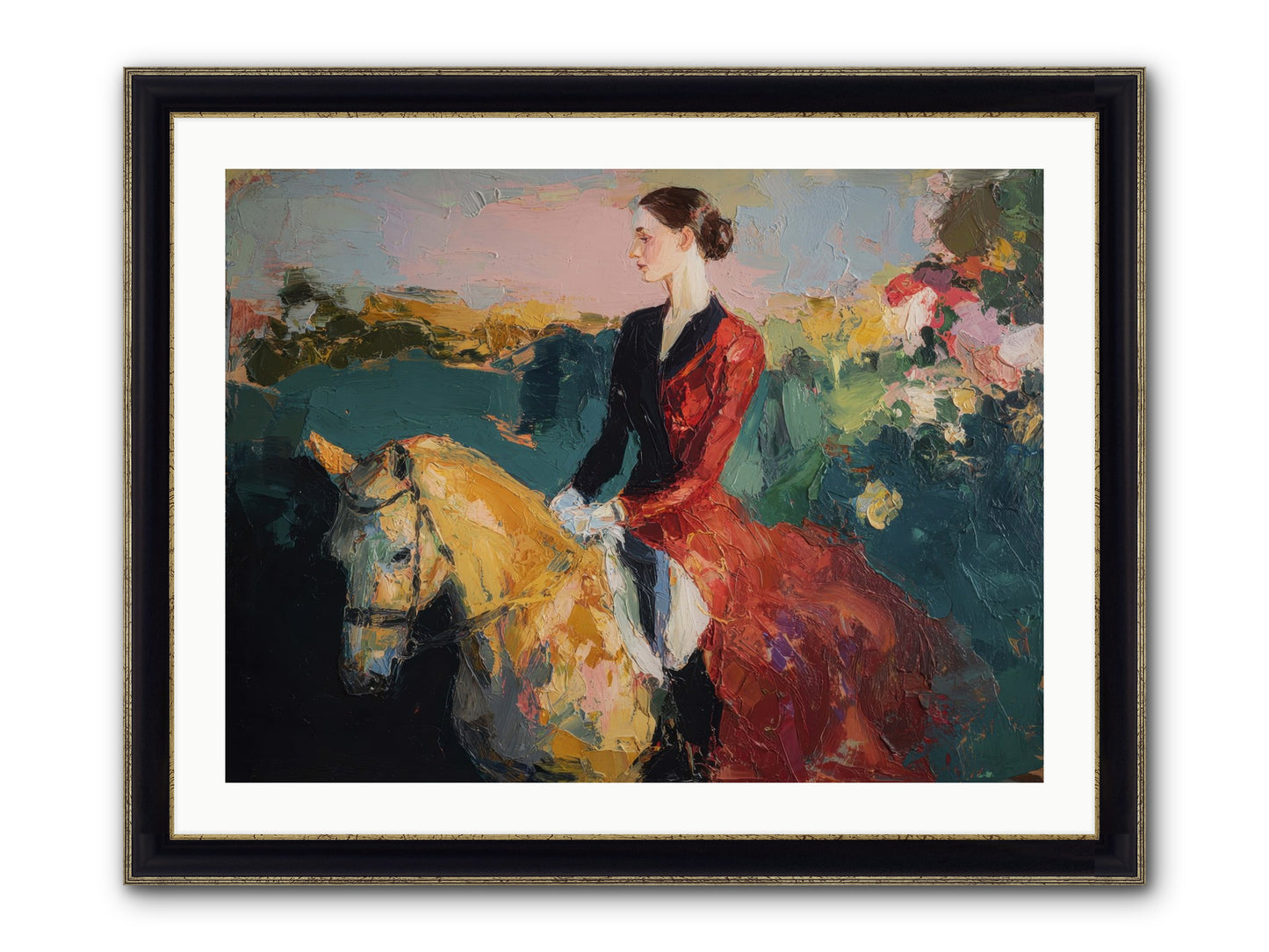 Wandering The Hedgerows Framed Print - Black & Gold 32x24