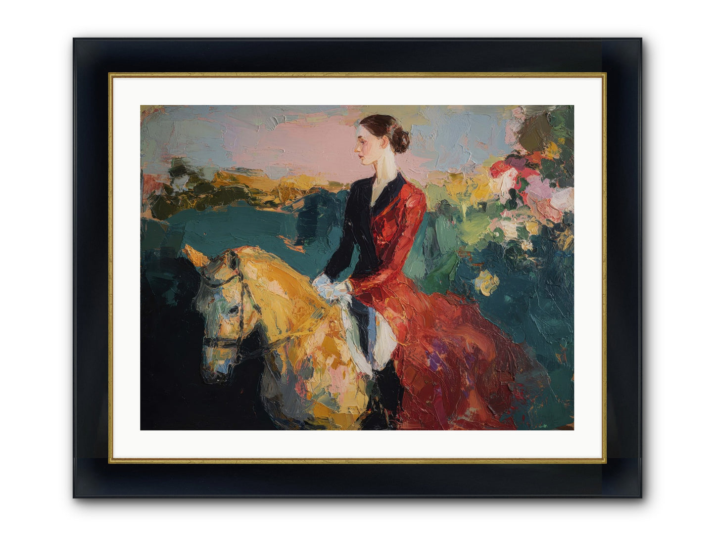 Wandering The Hedgerows Framed Print - Wide Black w/Gold 32x24