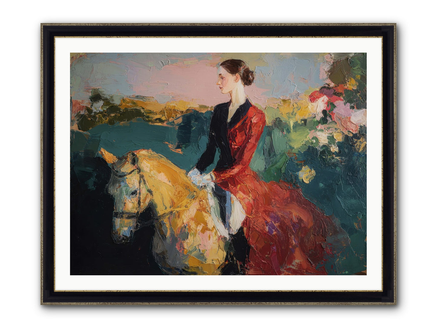 Wandering The Hedgerows Framed Print - Black & Gold 40x30
