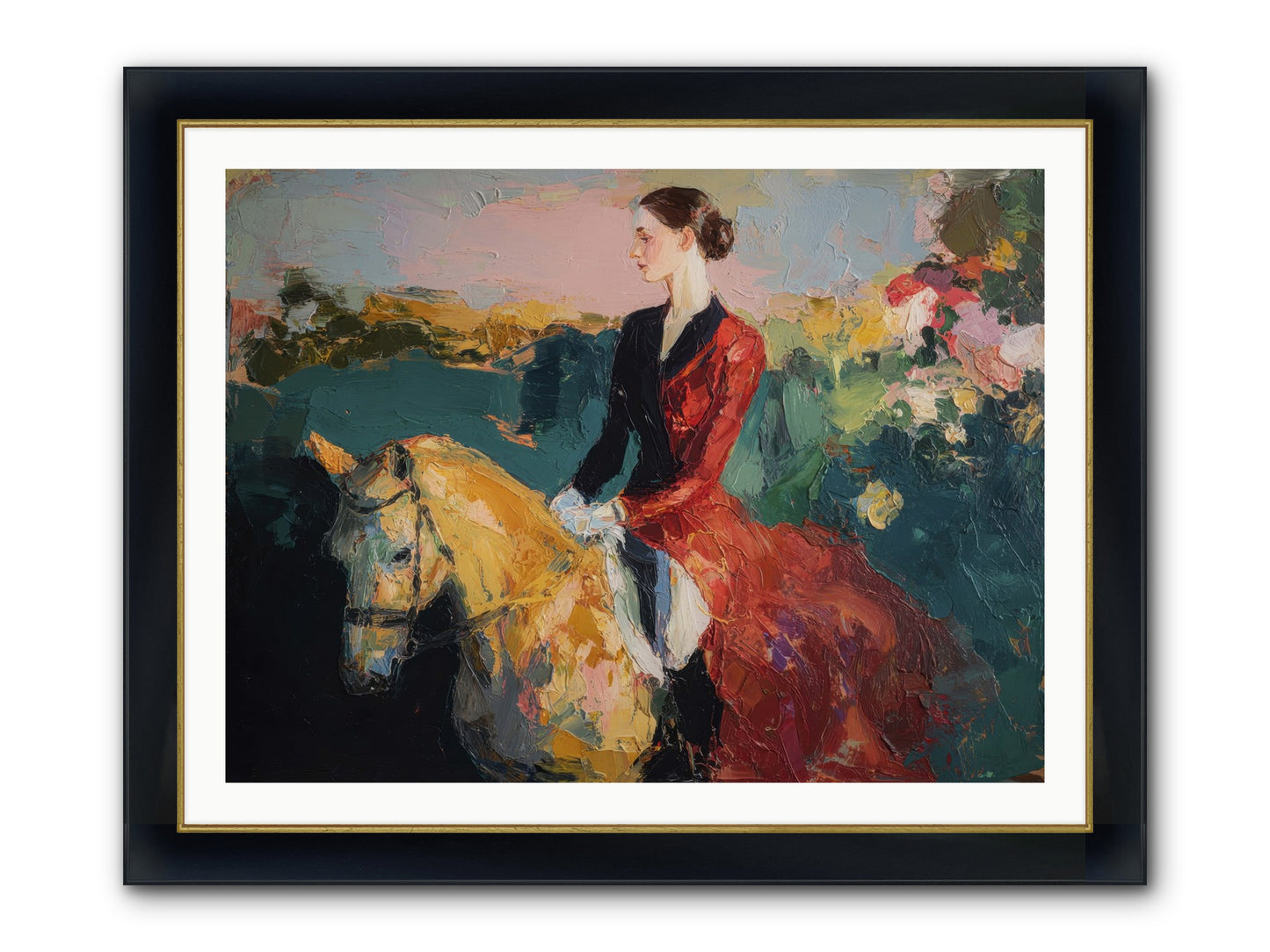 Wandering The Hedgerows Framed Print - Wide Black w/Gold 40x30