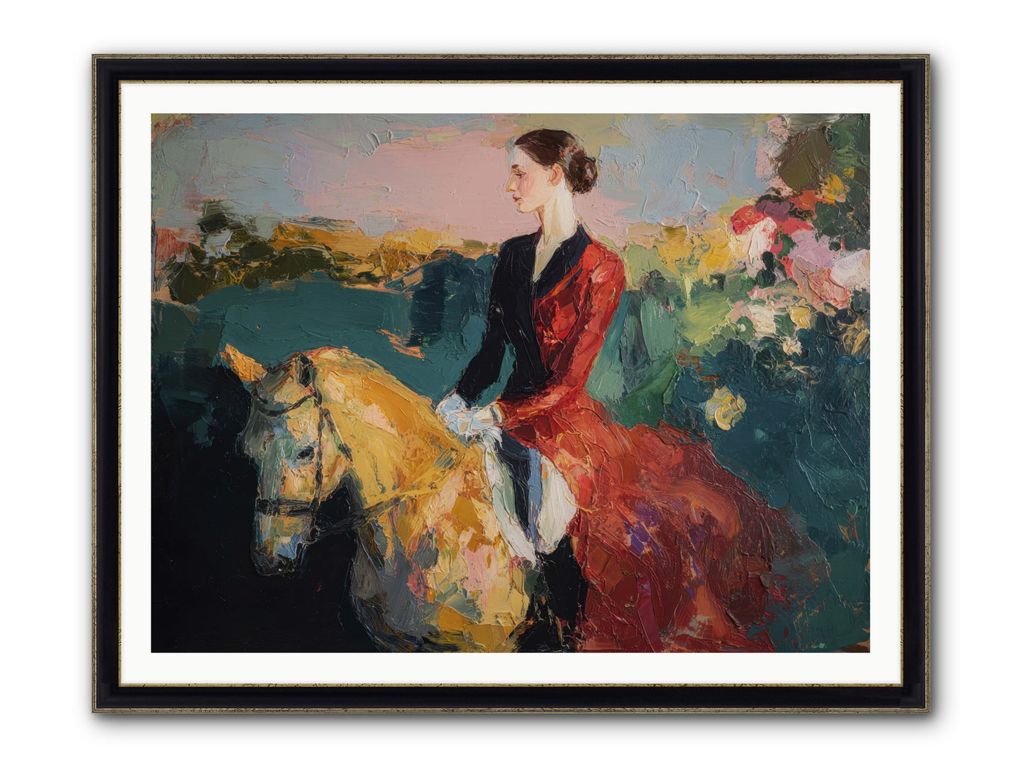Wandering The Hedgerows Framed Print - Black & Gold 48x36