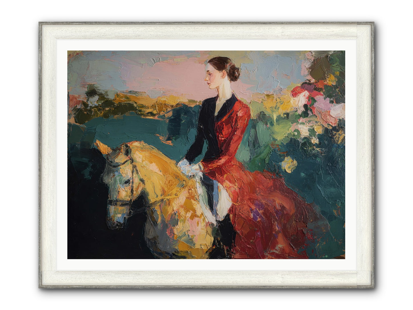 Wandering The Hedgerows Framed Print - Driftwood White 48x36