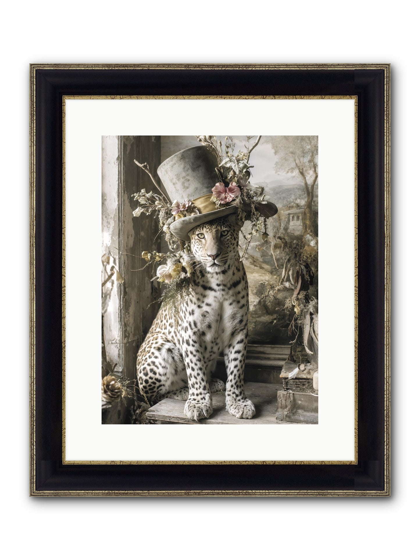 Wanderlust Framed Print - Black & Gold 12x16