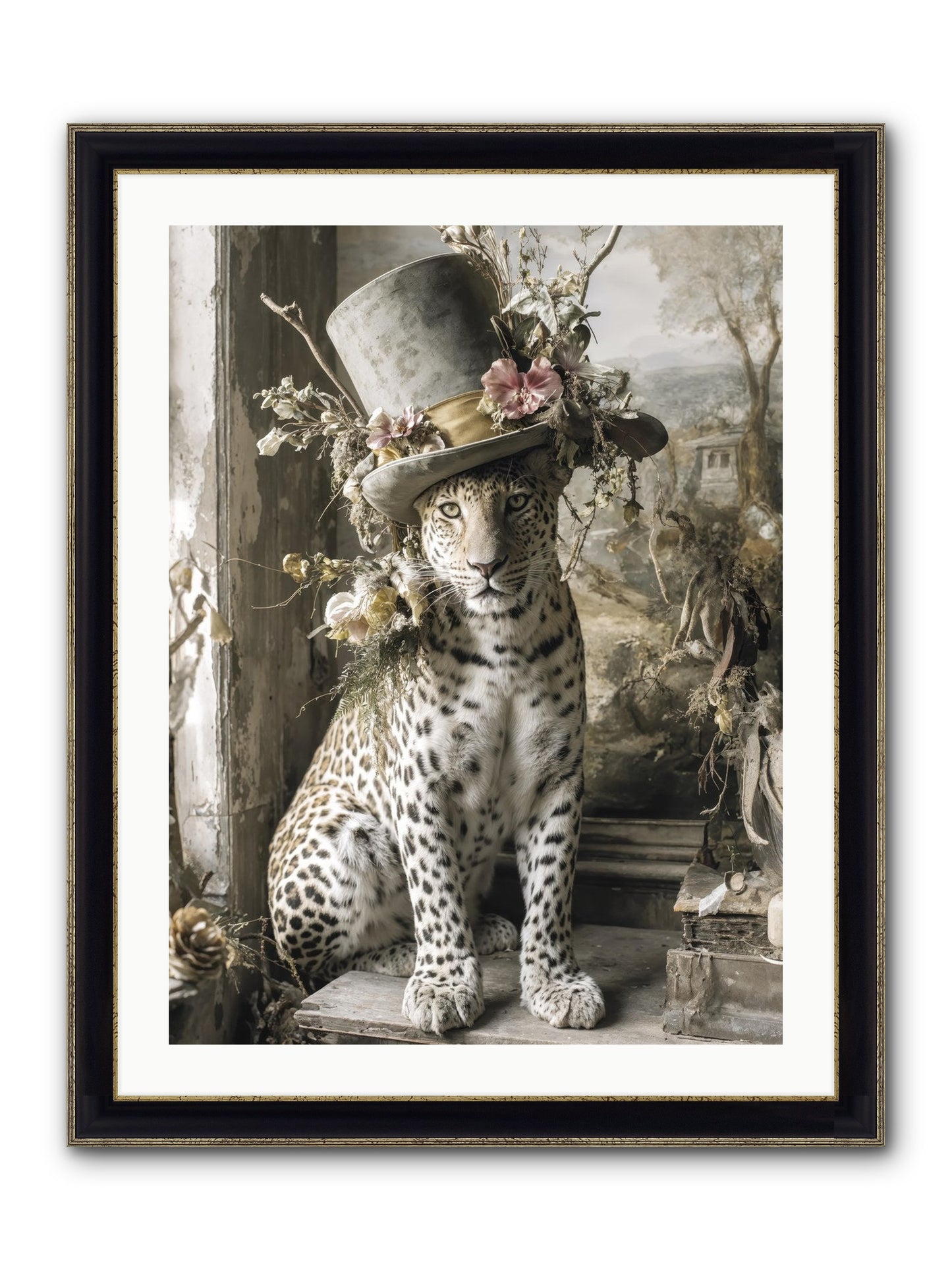 Wanderlust Framed Print - Black & Gold 24x32