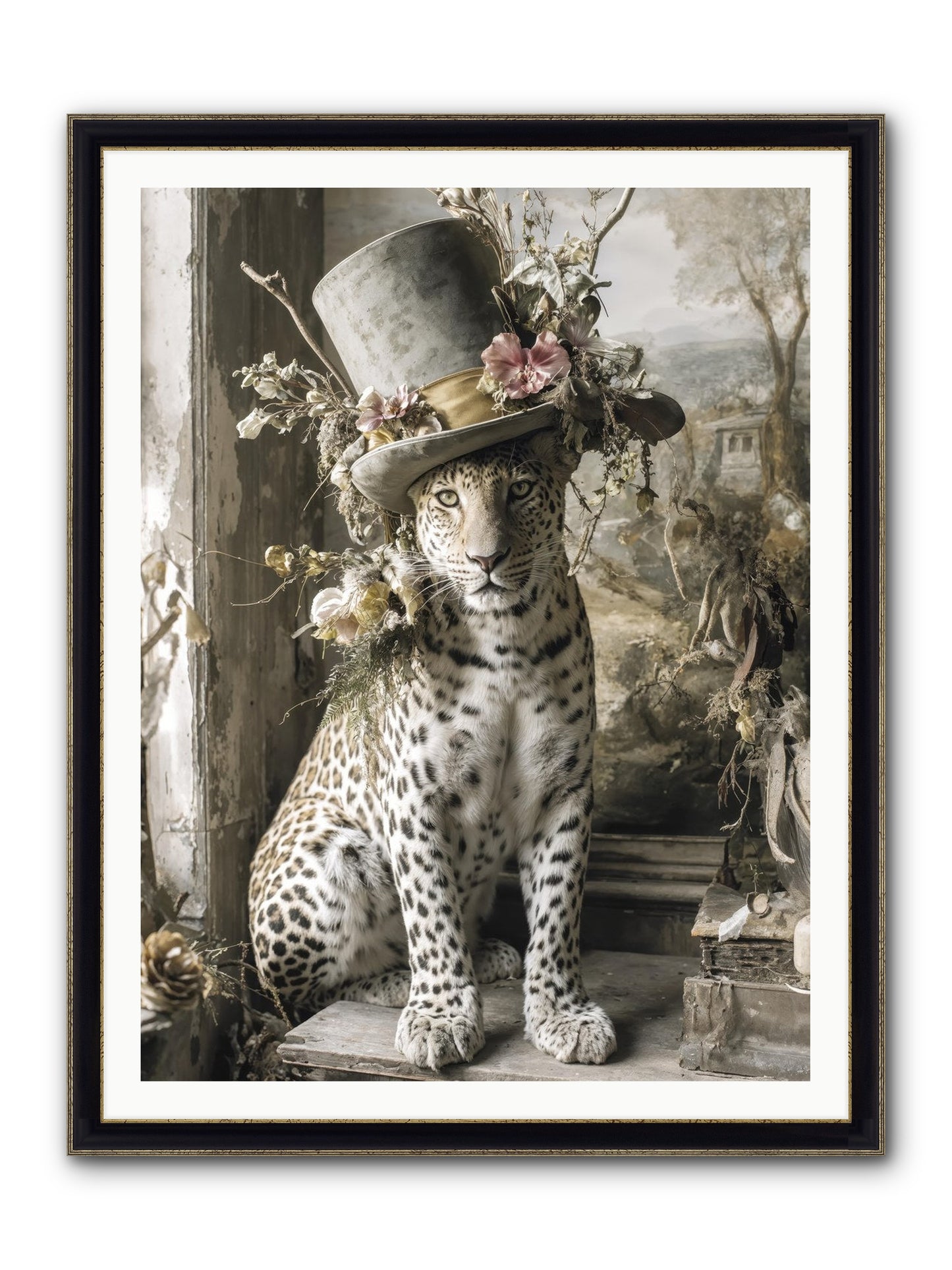 Wanderlust Framed Print - Black & Gold 36x48