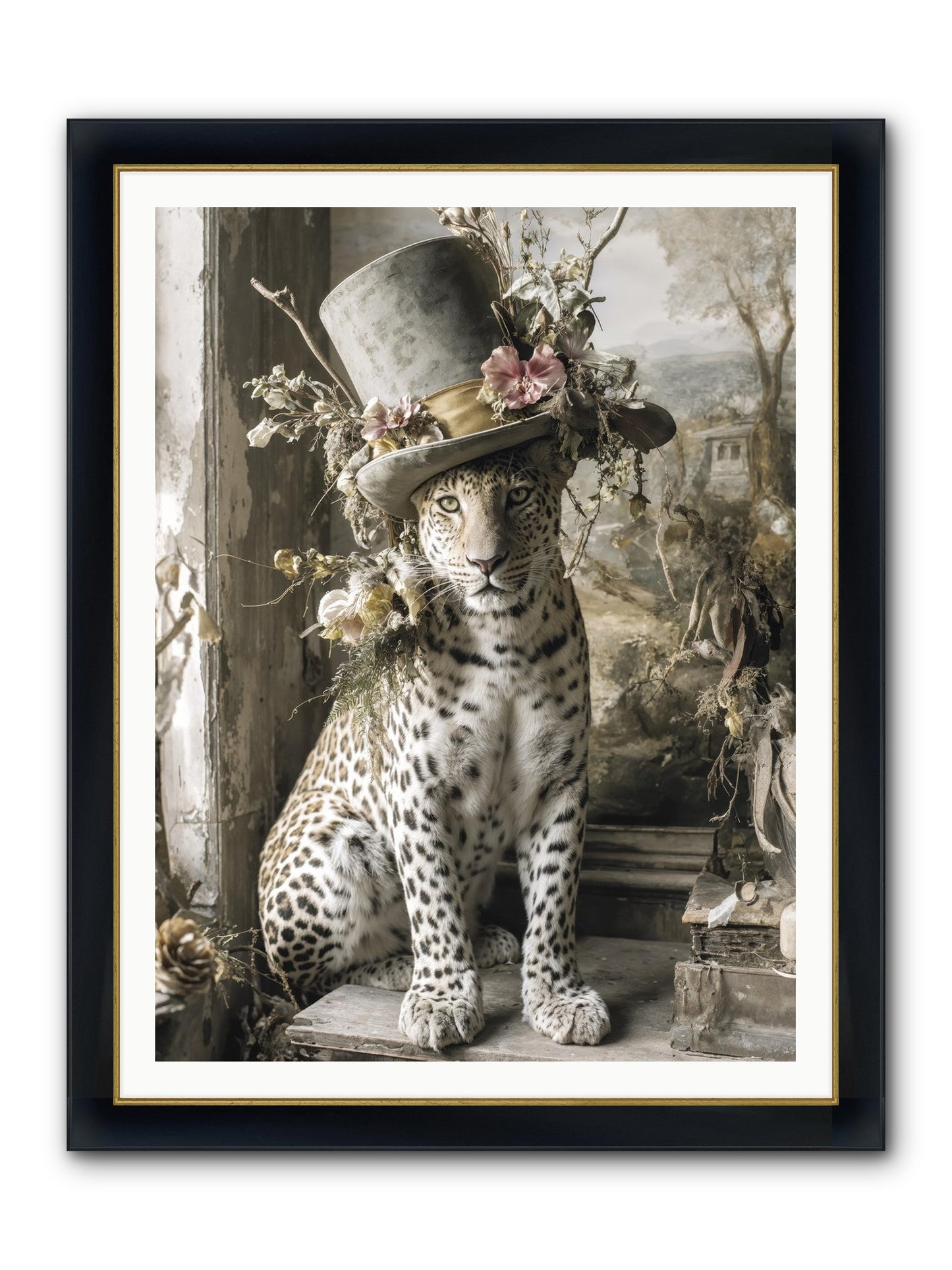 Wanderlust Framed Print - Wide Black w/Gold 36x48