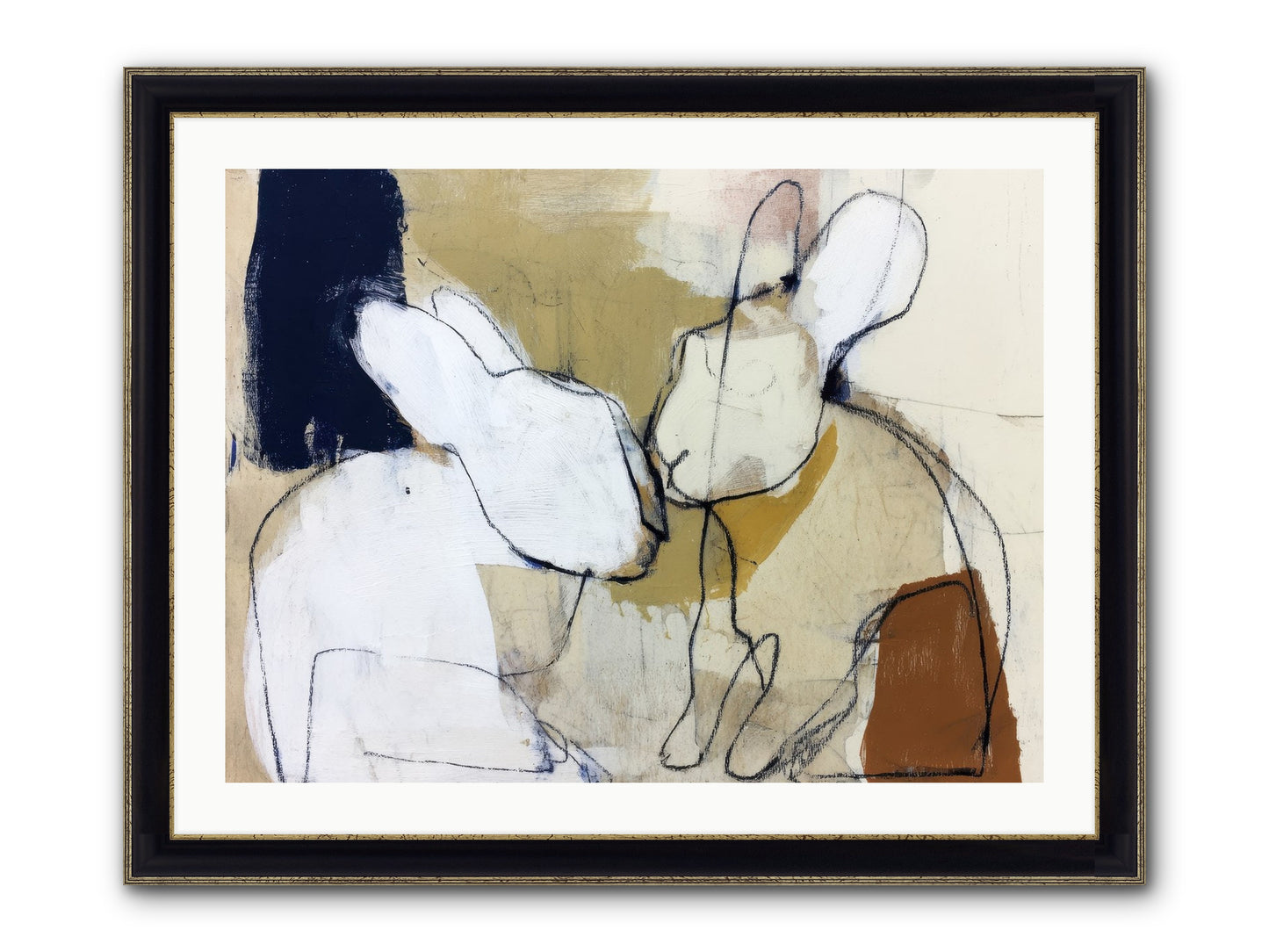 Wanderlust Waltz Framed Print - Black & Gold 32x24
