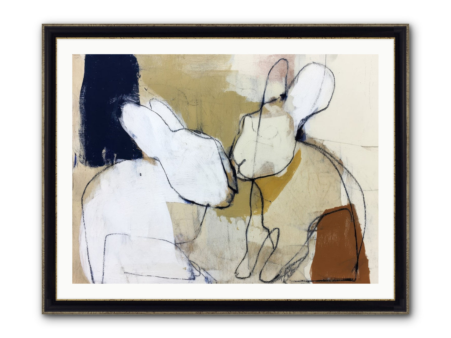 Wanderlust Waltz Framed Print - Black & Gold 40x30