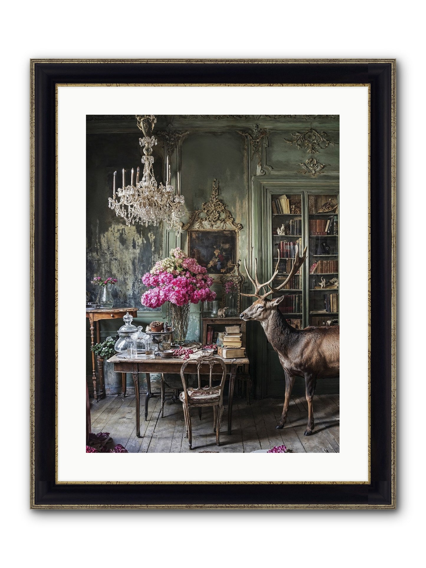 Wanderlust Wins Framed Print - Black & Gold 18x24
