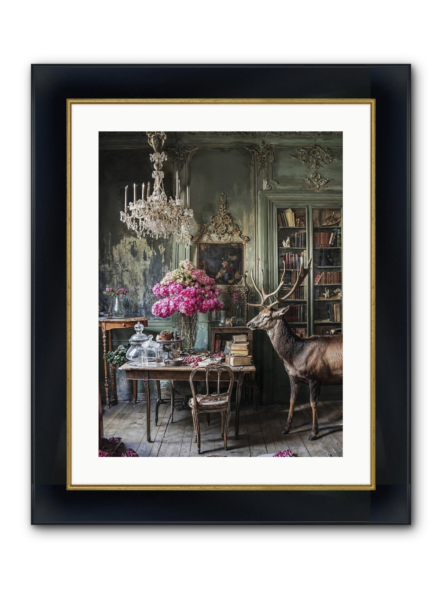 Wanderlust Wins Framed Print - Wide Black w/Gold 18x24