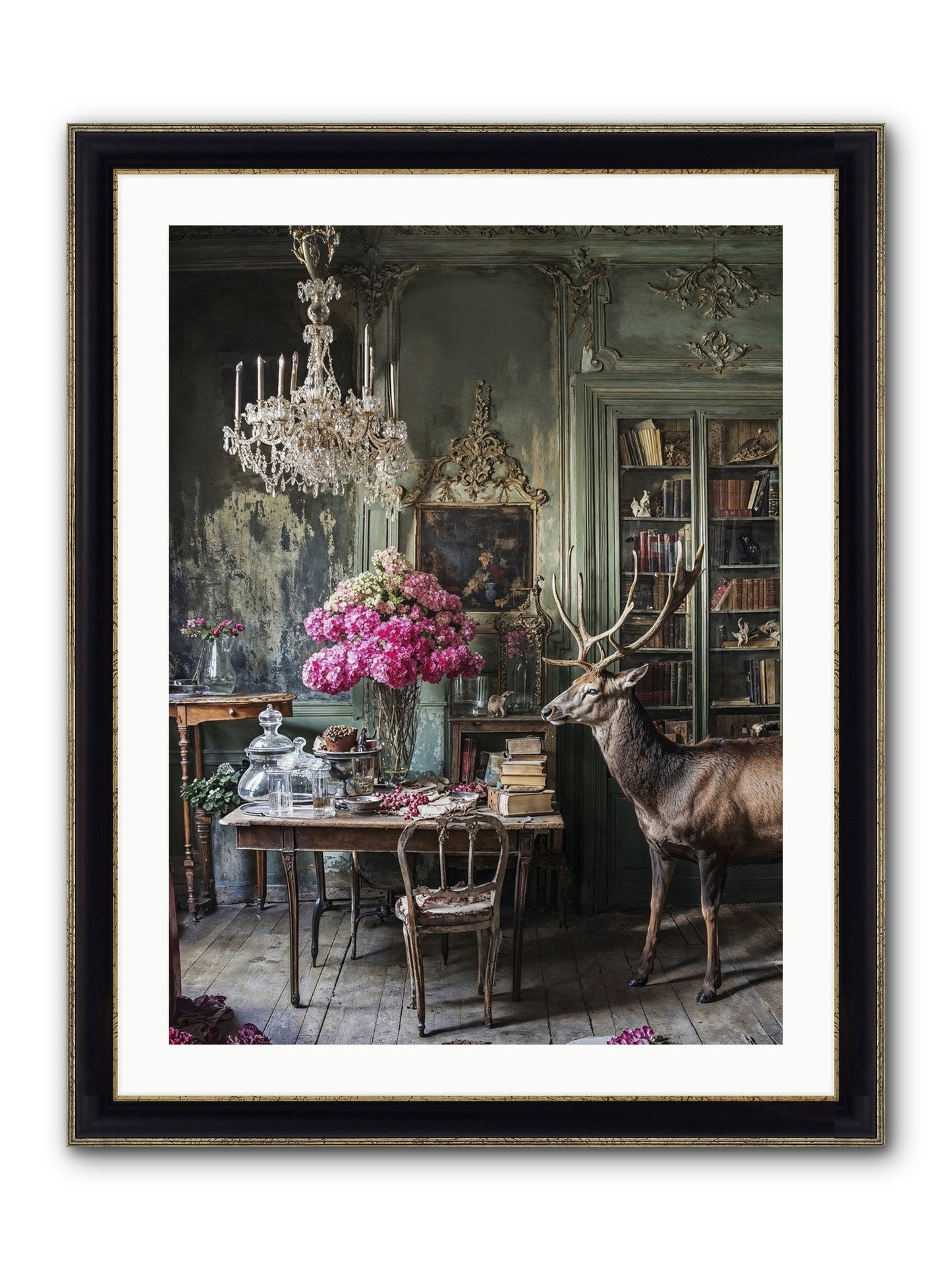 Wanderlust Wins Framed Print - Black & Gold 24x32