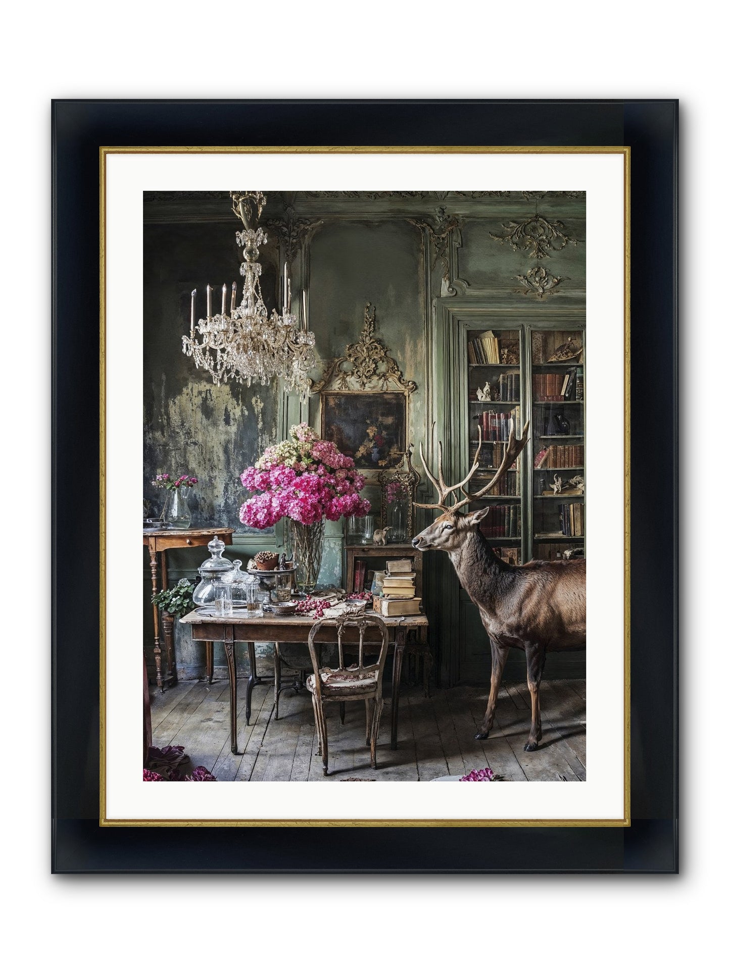 Wanderlust Wins Framed Print - Wide Black w/Gold 24x32