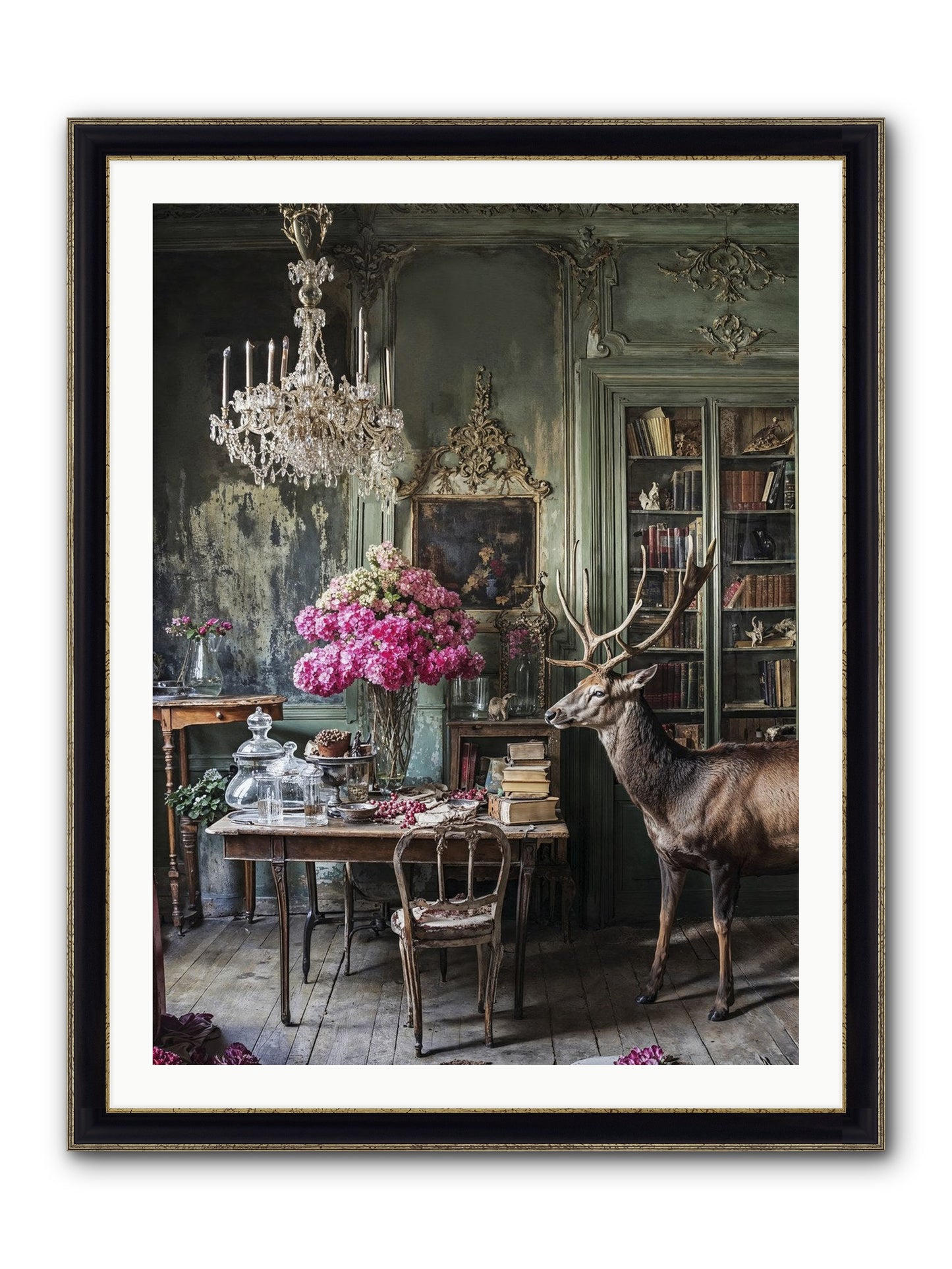 Wanderlust Wins Framed Print - Black & Gold 30x40
