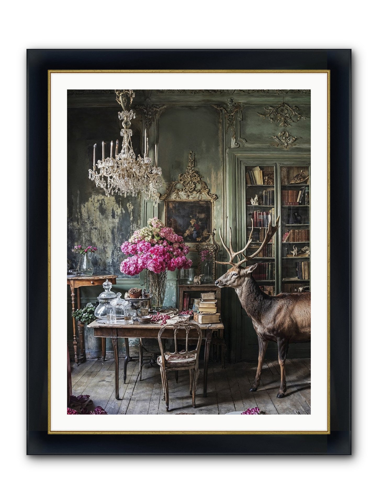 Wanderlust Wins Framed Print - Wide Black w/Gold 30x40