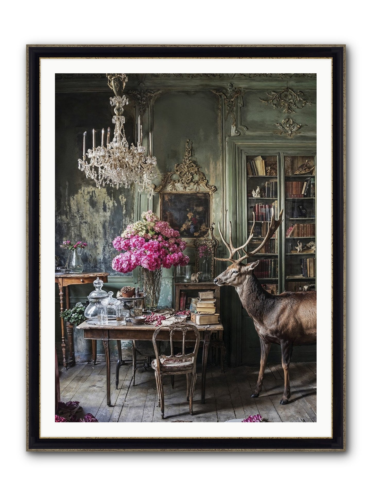 Wanderlust Wins Framed Print - Black & Gold 36x48