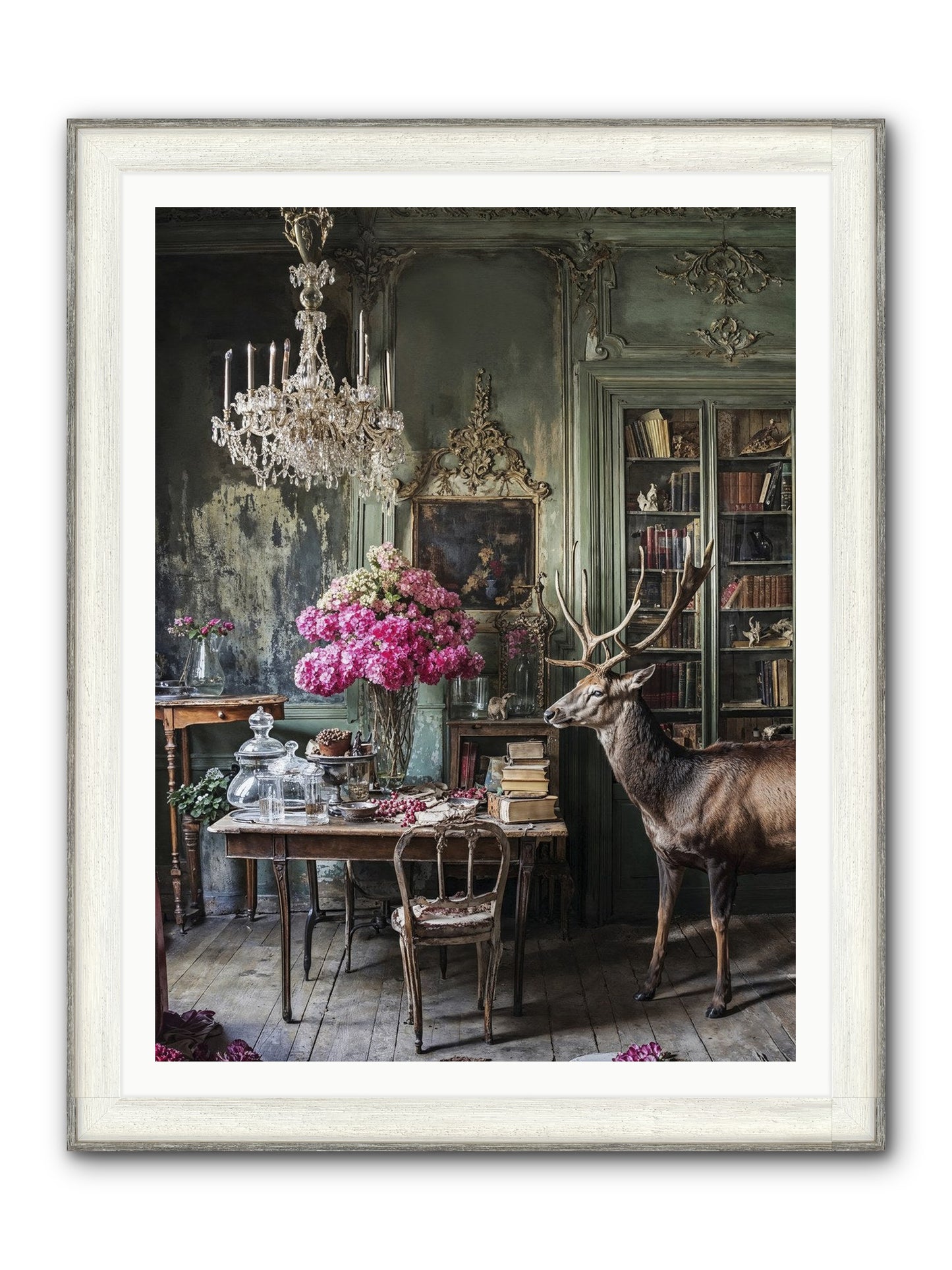Wanderlust Wins Framed Print - Driftwood White 36x48