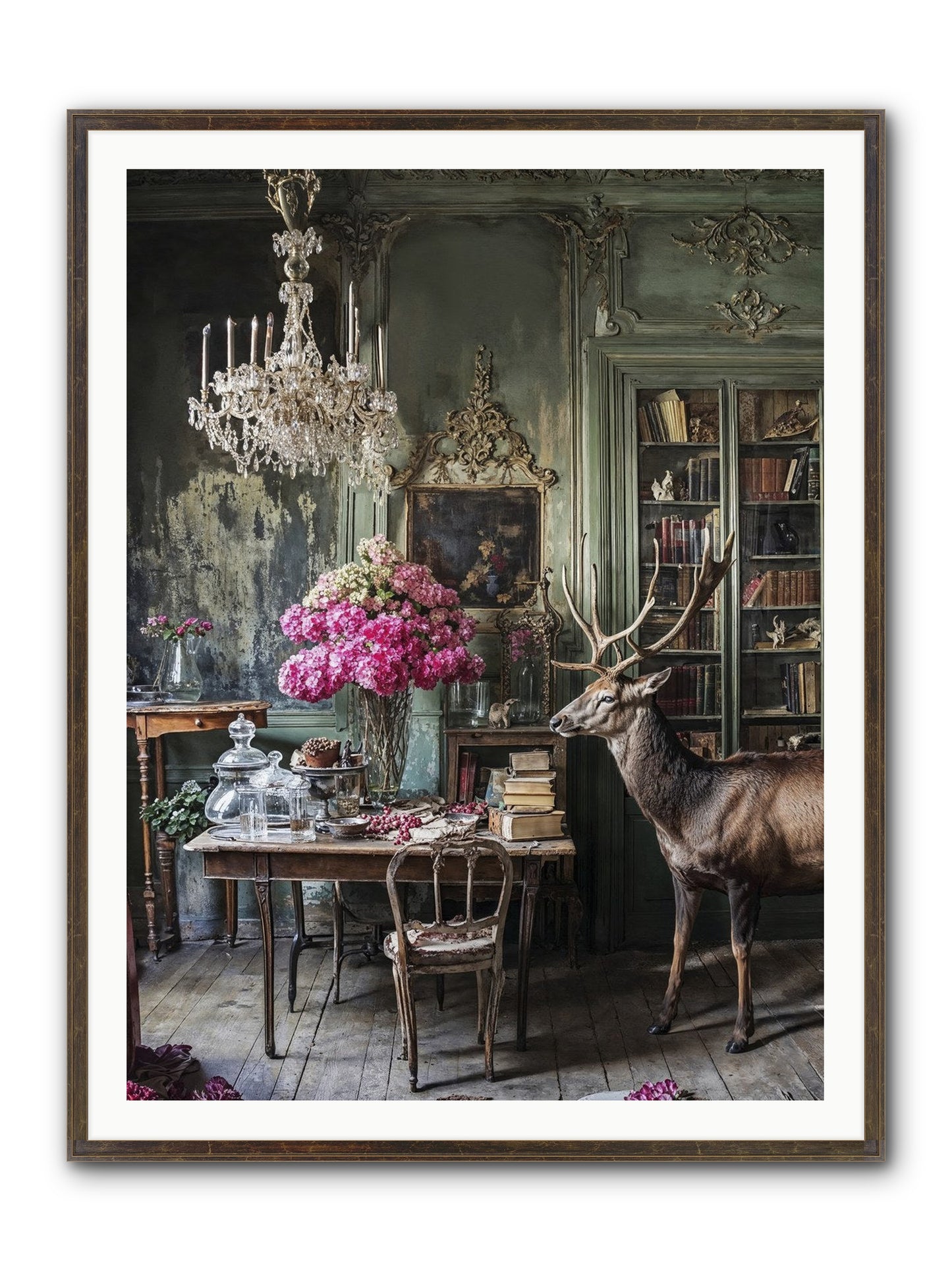 Wanderlust Wins Framed Print - Slimwoods Black/Gold 36x48