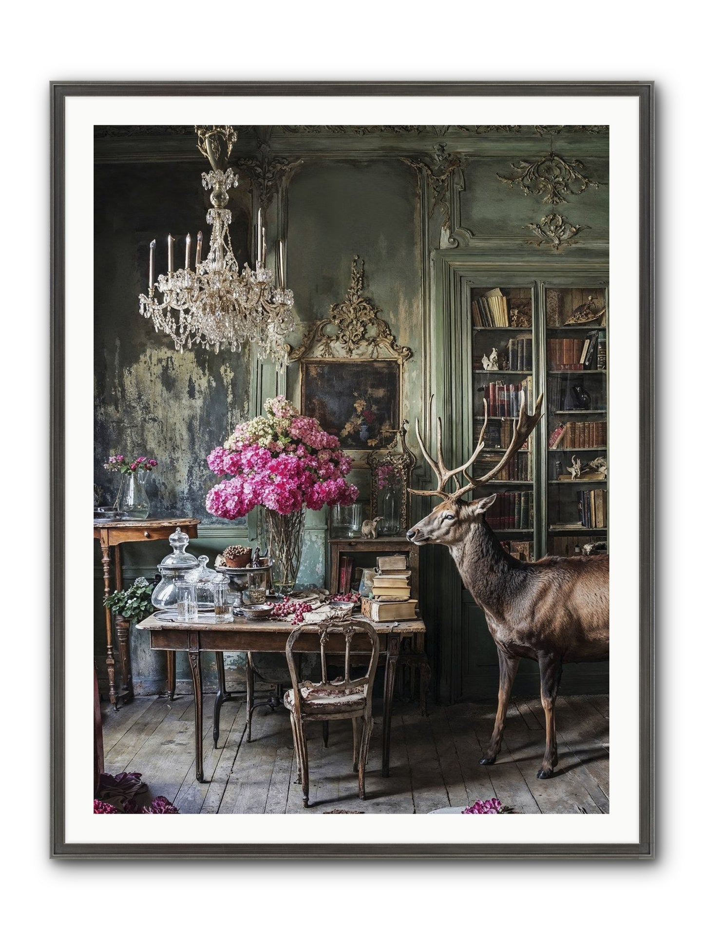 Wanderlust Wins Framed Print - Slimwoods Black/Silver 36x48