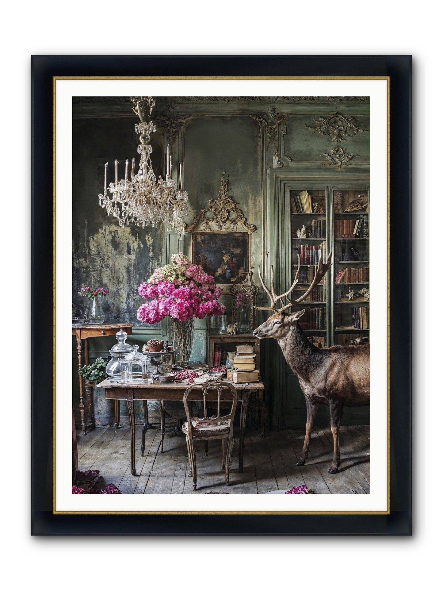 Wanderlust Wins Framed Print - Wide Black w/Gold 36x48