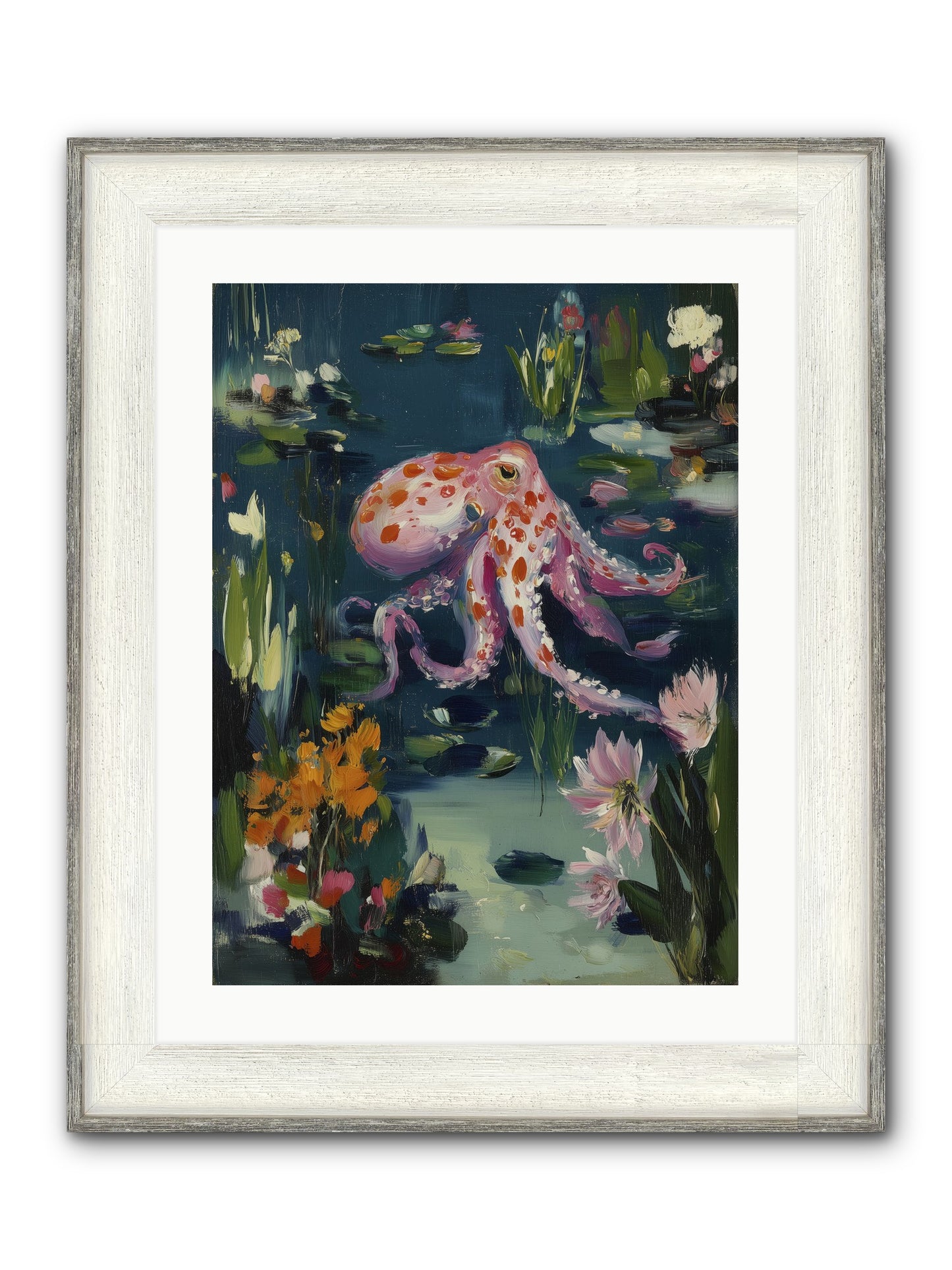 Water Castles Framed Print - Driftwood White 18x24