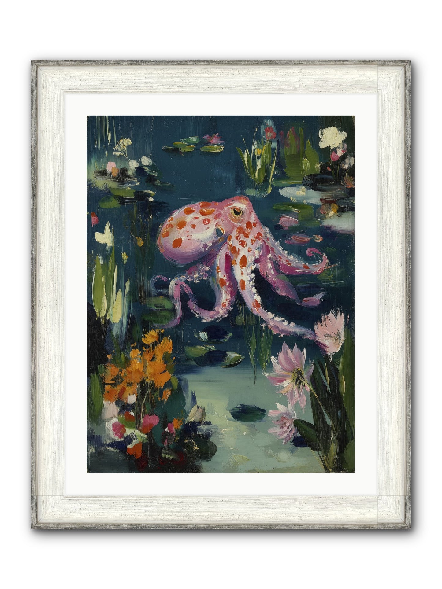 Water Castles Framed Print - Driftwood White 24x32