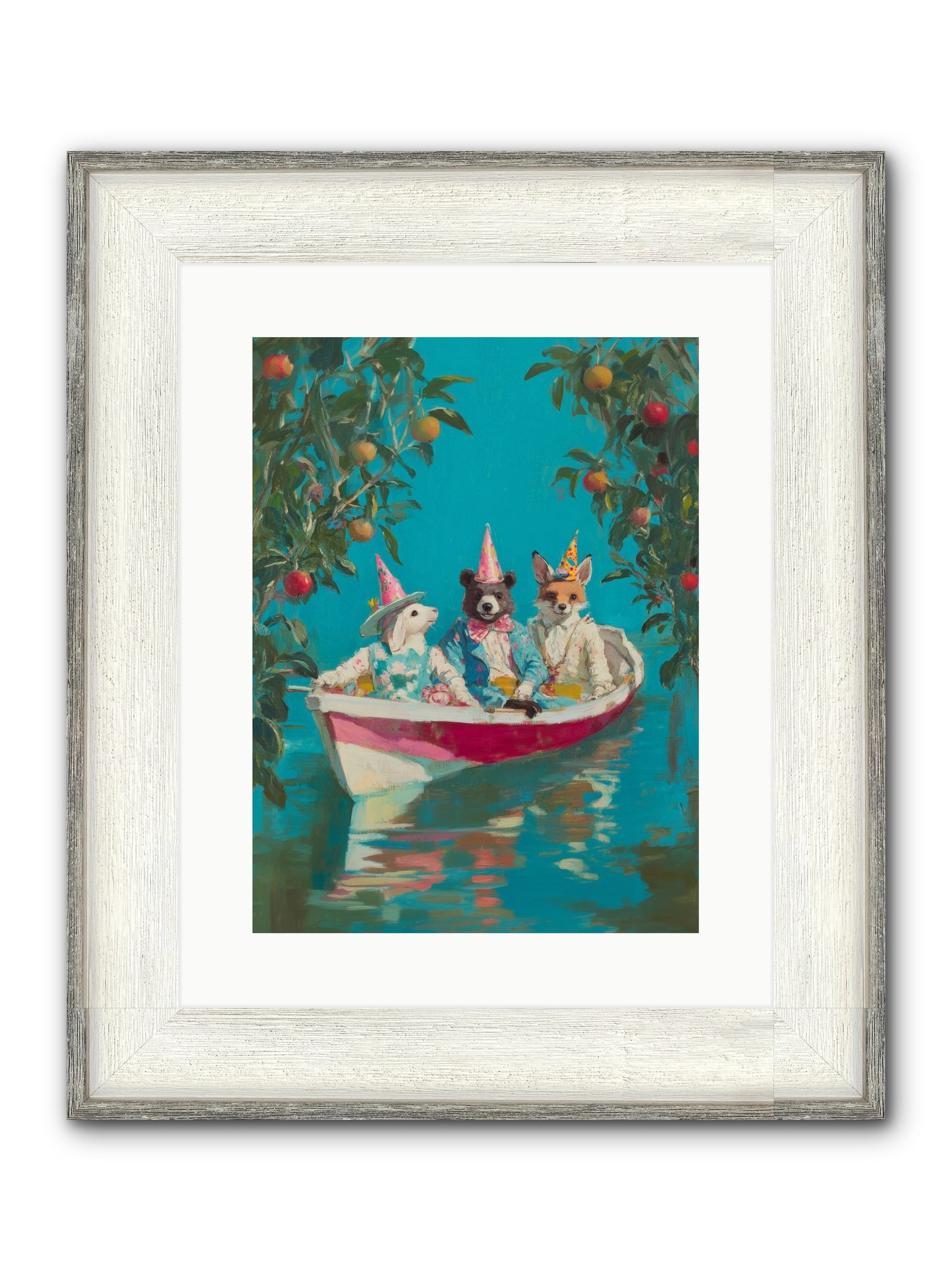 Water Held Laughter Framed Print - Driftwood White 12x16