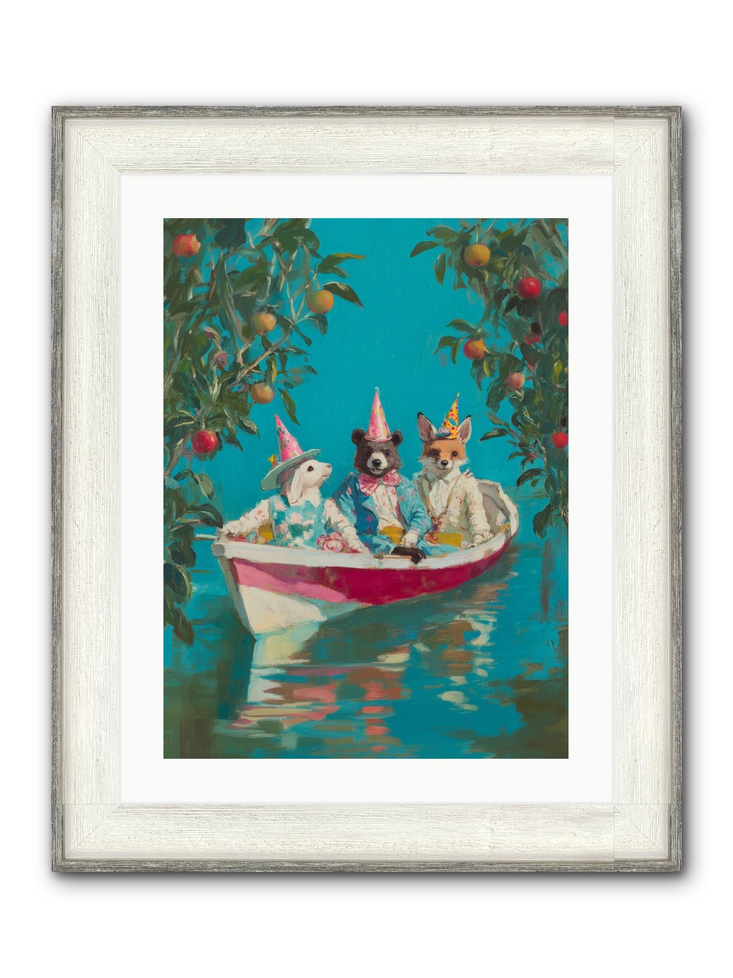 Water Held Laughter Framed Print - Driftwood White 18x24