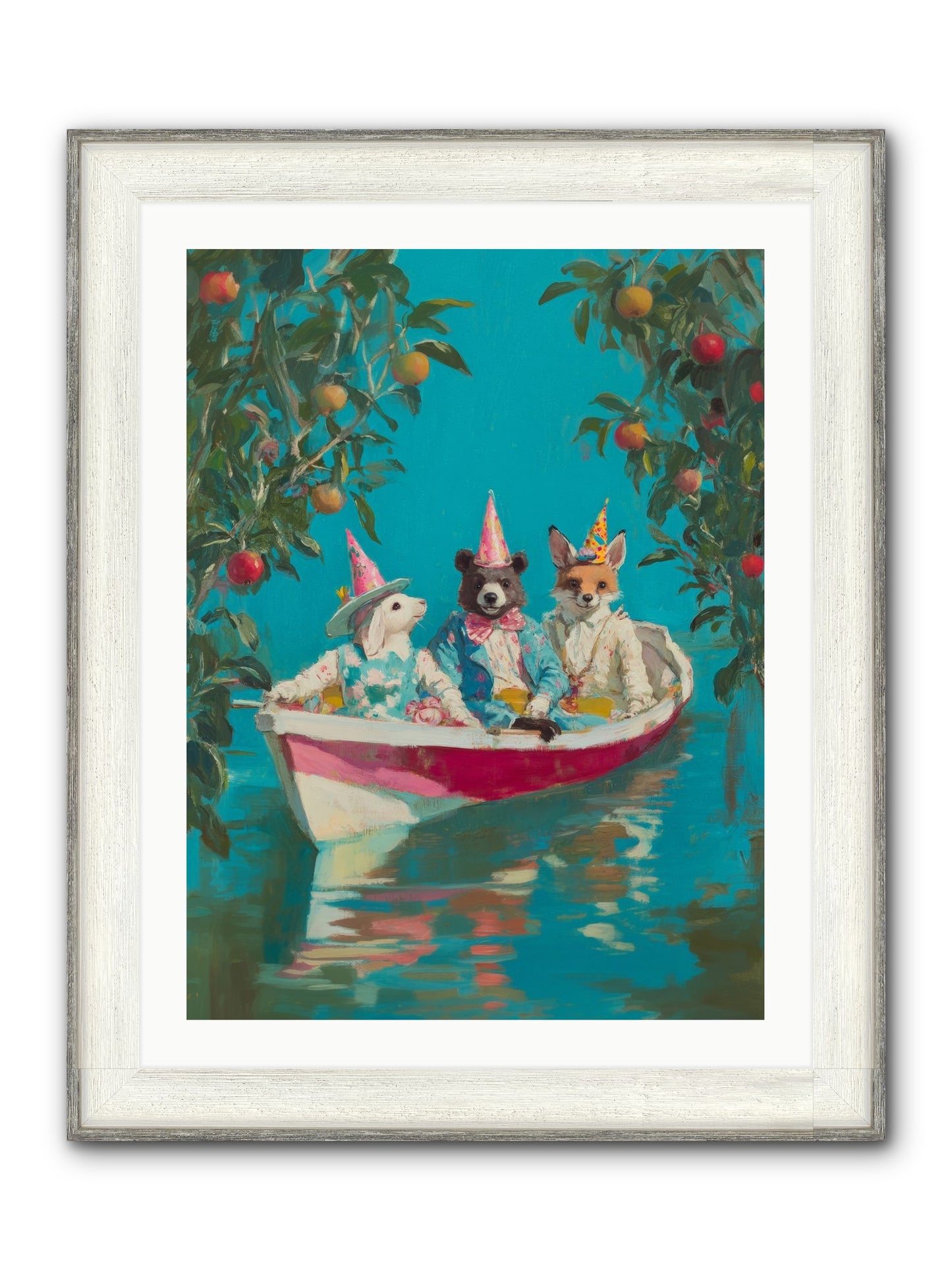 Water Held Laughter Framed Print - Driftwood White 24x32