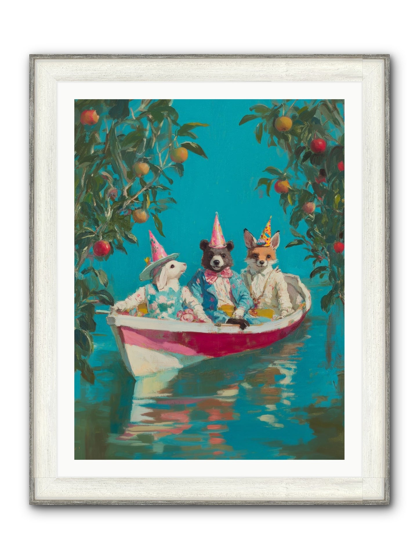 Water Held Laughter Framed Print - Driftwood White 30x40