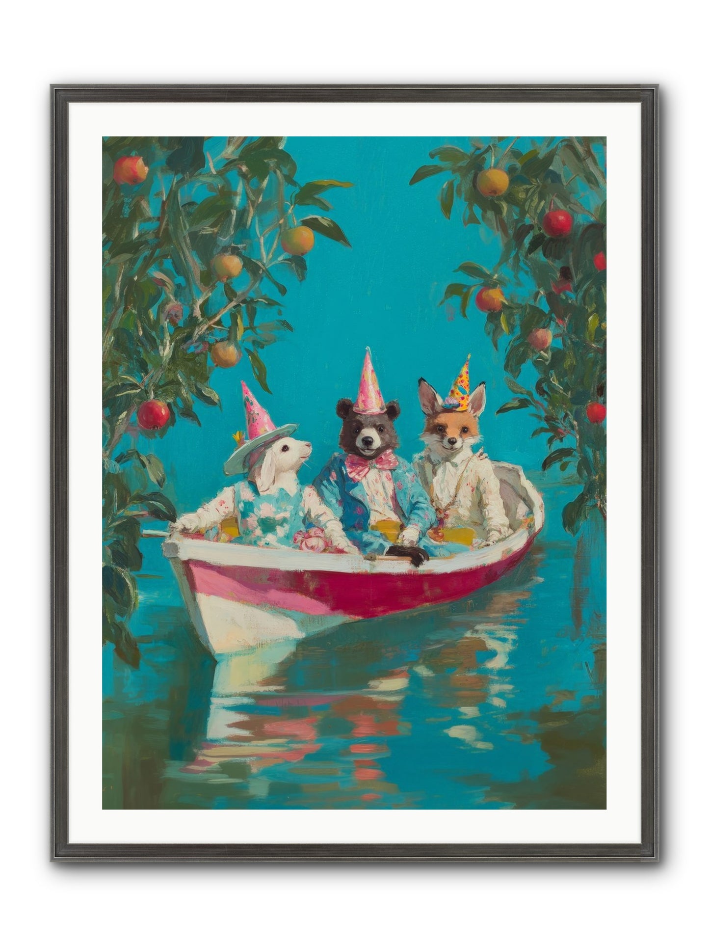 Water Held Laughter Framed Print - Slimwoods Black/Silver 30x40