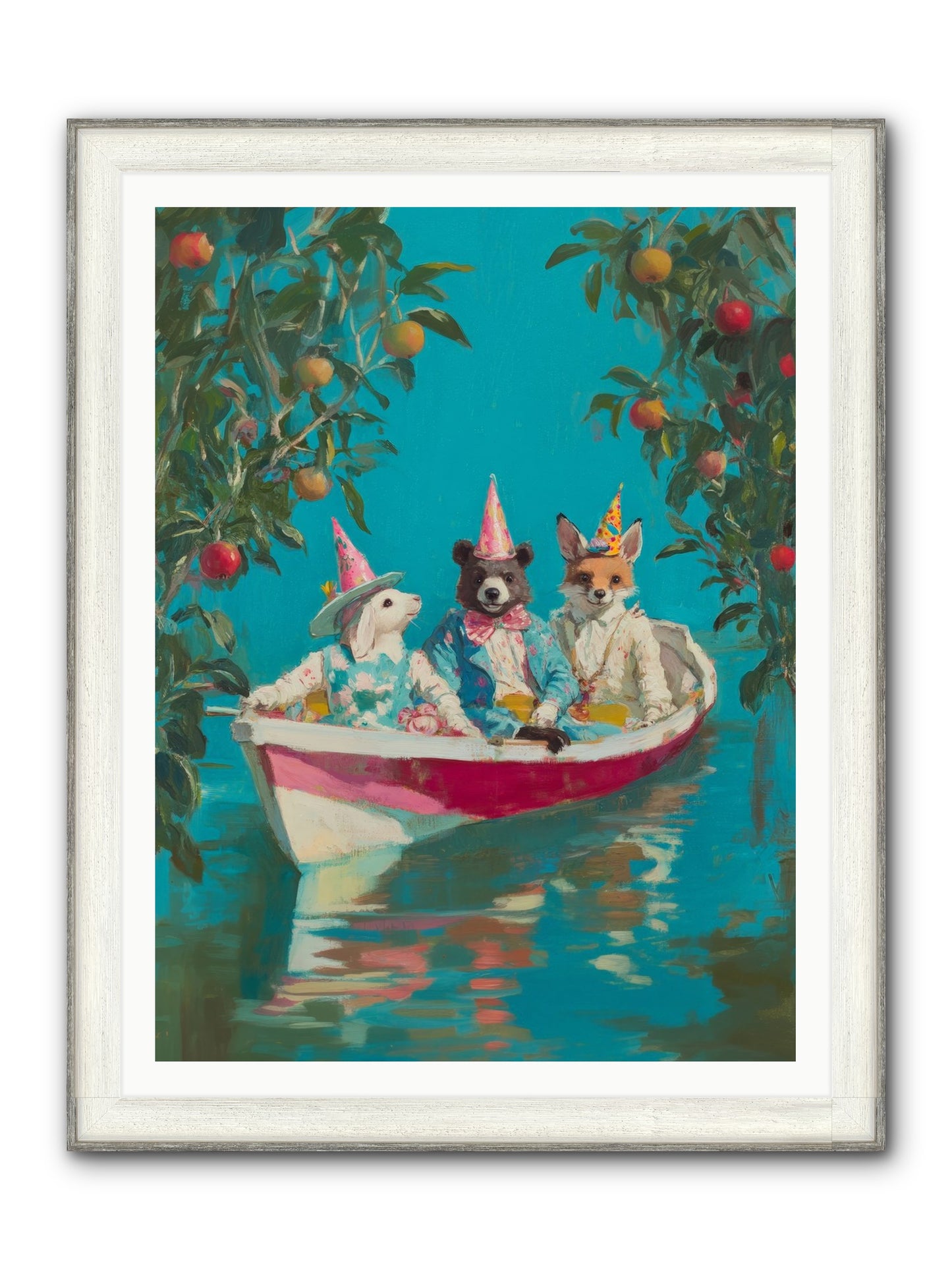 Water Held Laughter Framed Print - Driftwood White 36x48