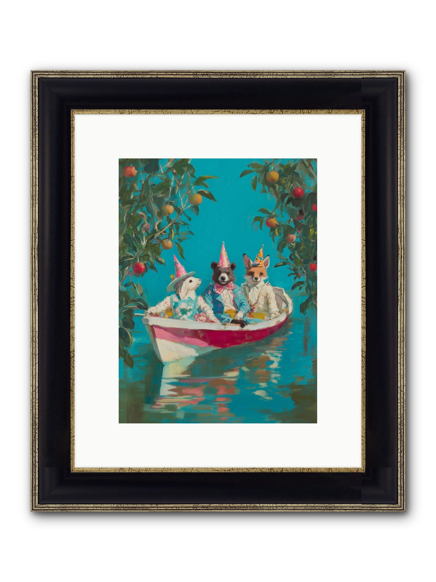 Water Held Laughter Framed Print - Black & Gold 9x12