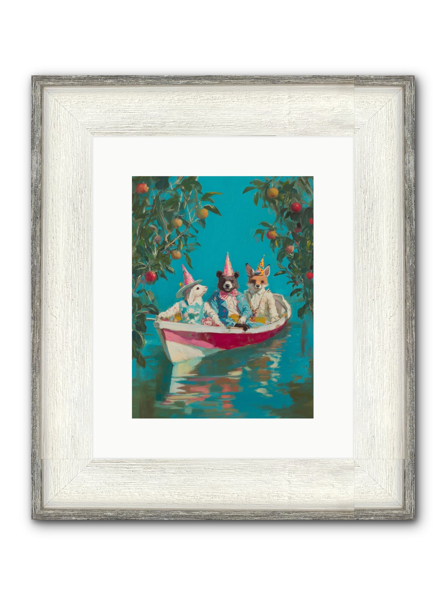 Water Held Laughter Framed Print - Driftwood White 9x12