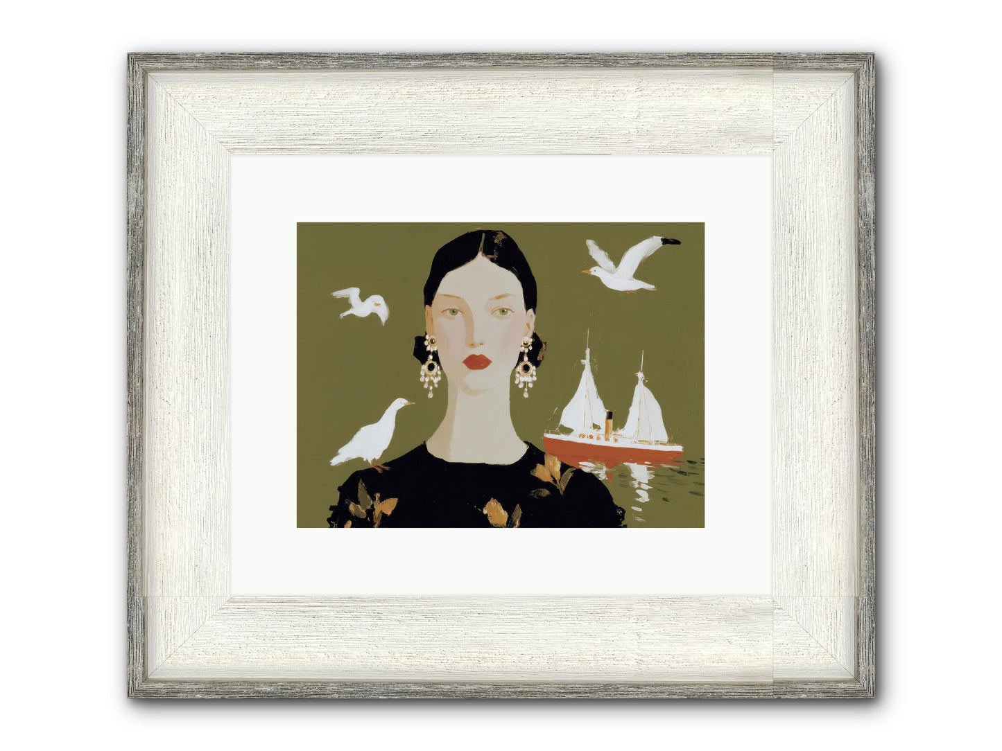 Water Meets The Threshold Framed Print - Driftwood White 12x9
