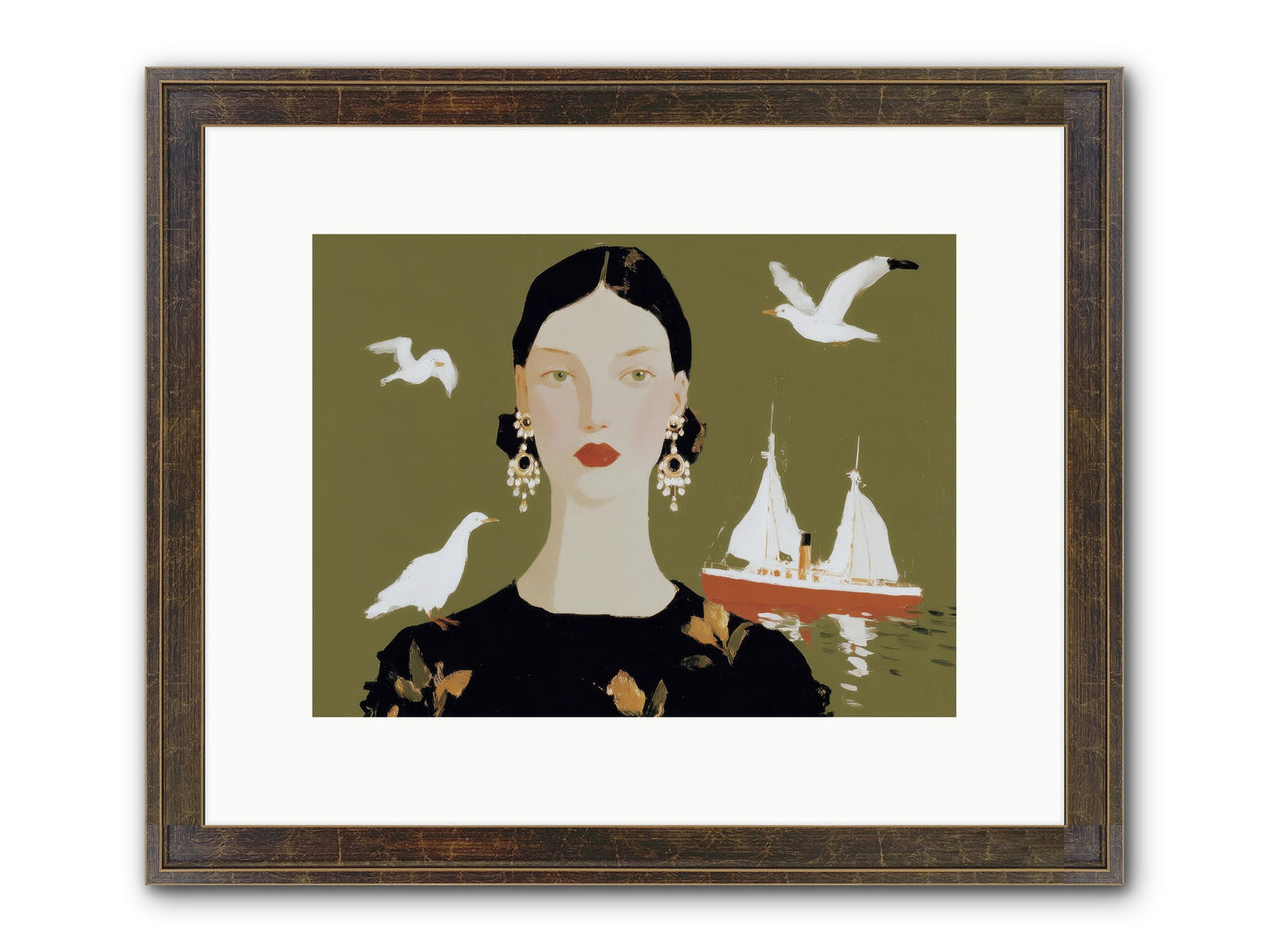 Water Meets The Threshold Framed Print - Slimwoods Black/Gold 12x9