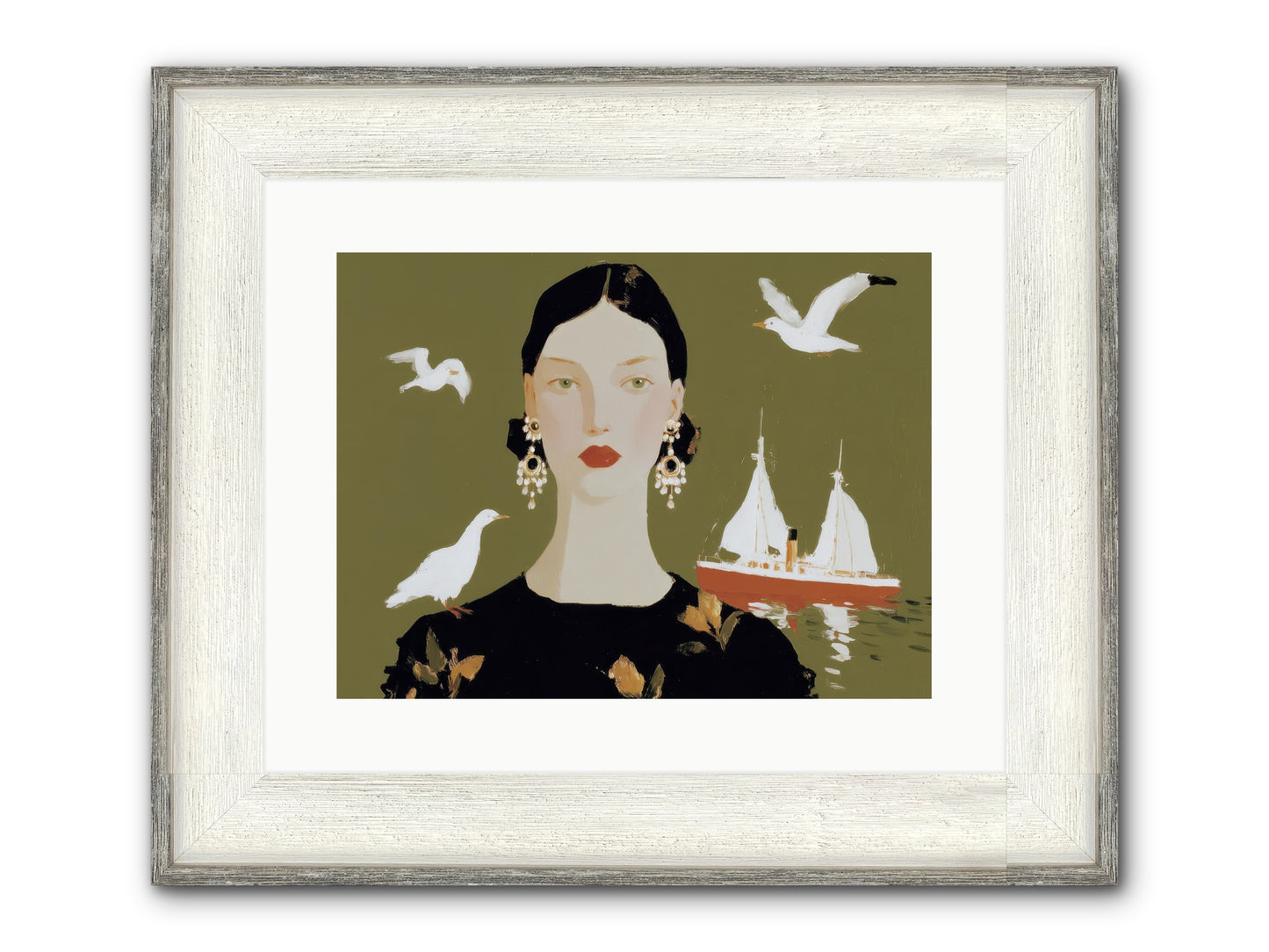 Water Meets The Threshold Framed Print - Driftwood White 16x12