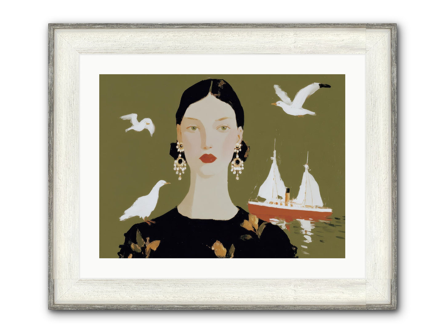 Water Meets The Threshold Framed Print - Driftwood White 24x18