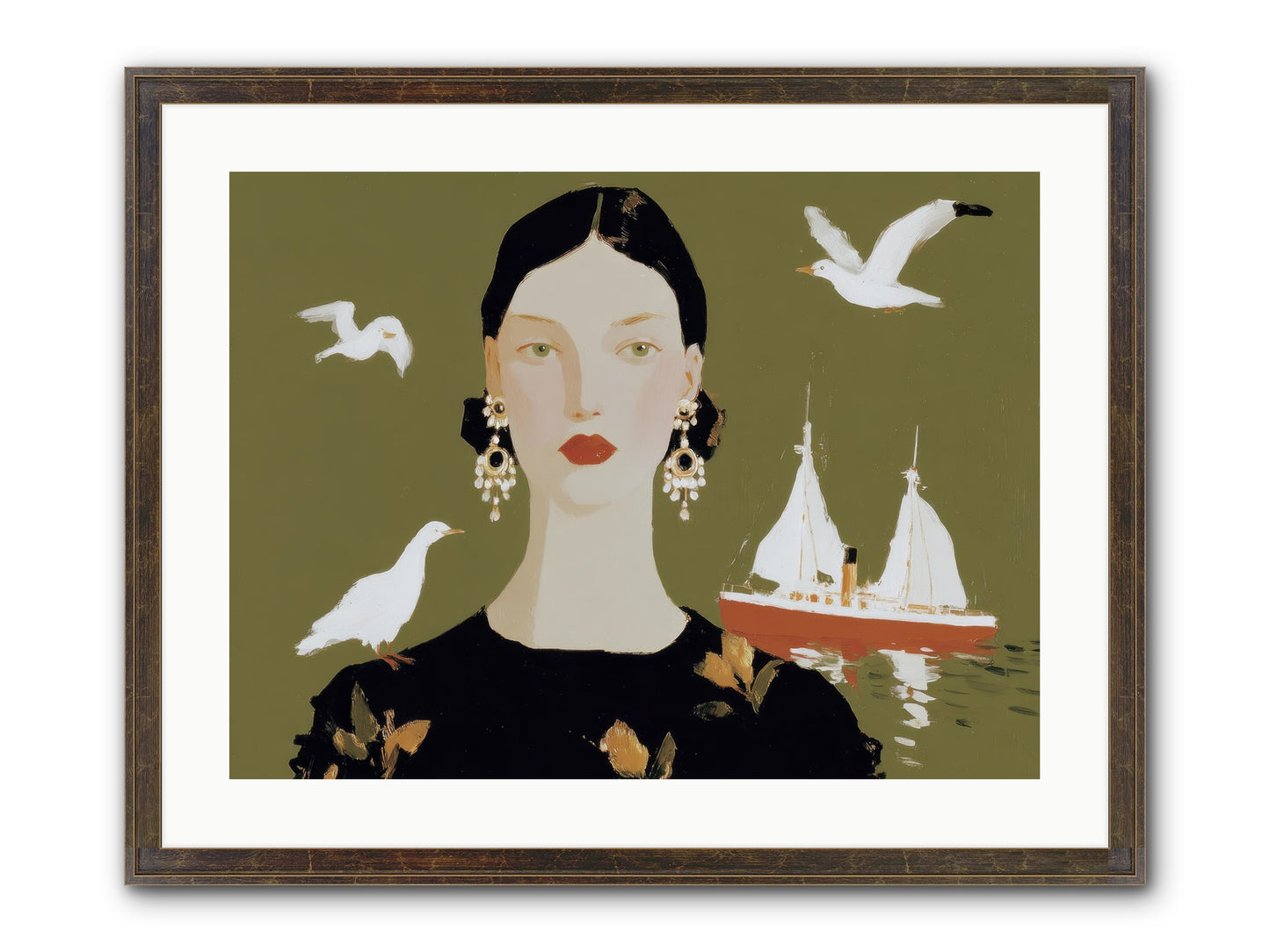Water Meets The Threshold Framed Print - Slimwoods Black/Gold 24x18
