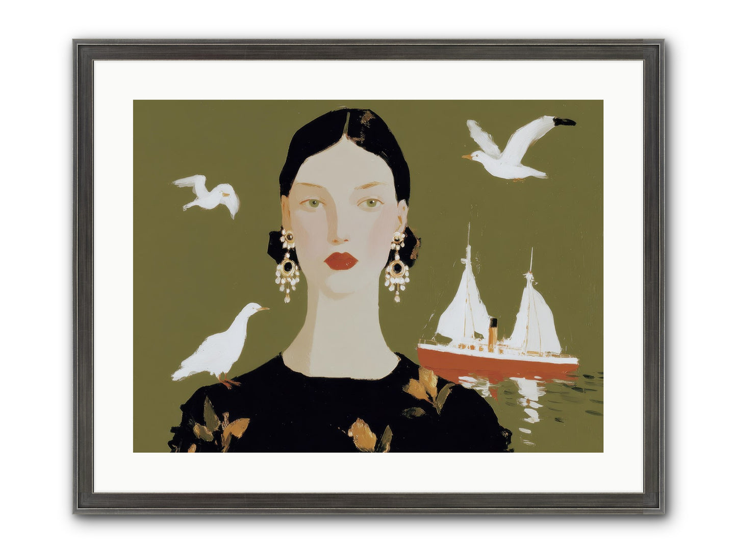 Water Meets The Threshold Framed Print - Slimwoods Black/Silver 24x18