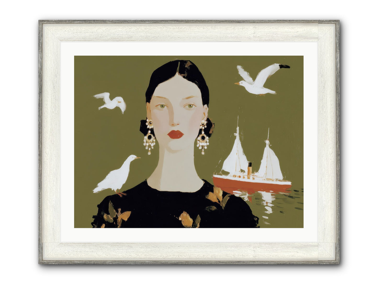 Water Meets The Threshold Framed Print - Driftwood White 32x24