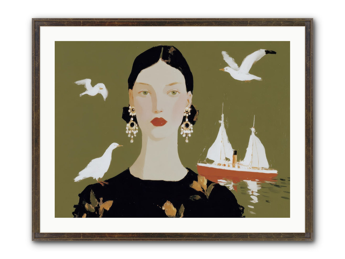 Water Meets The Threshold Framed Print - Slimwoods Black/Gold 32x24