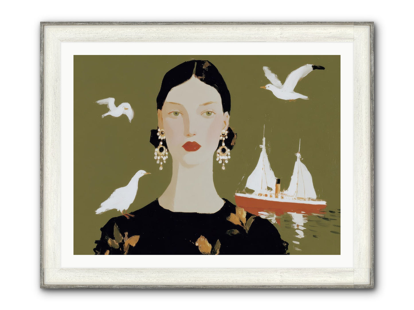 Water Meets The Threshold Framed Print - Driftwood White 40x30