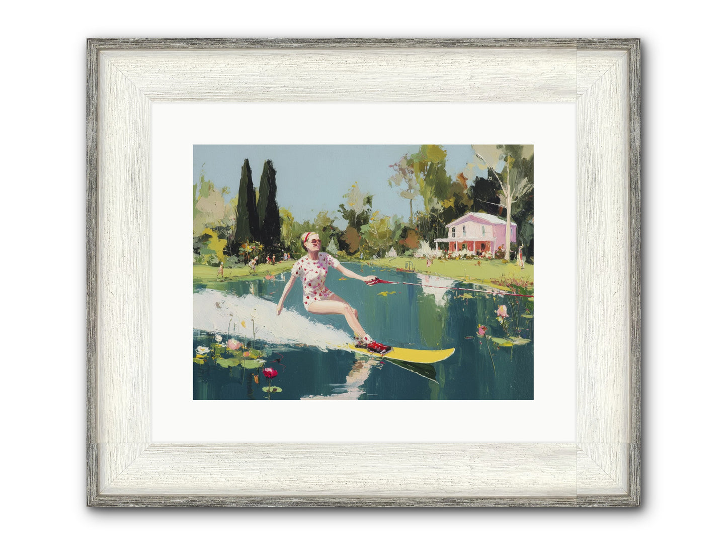 Water Rush Framed Print - Driftwood White 16x12
