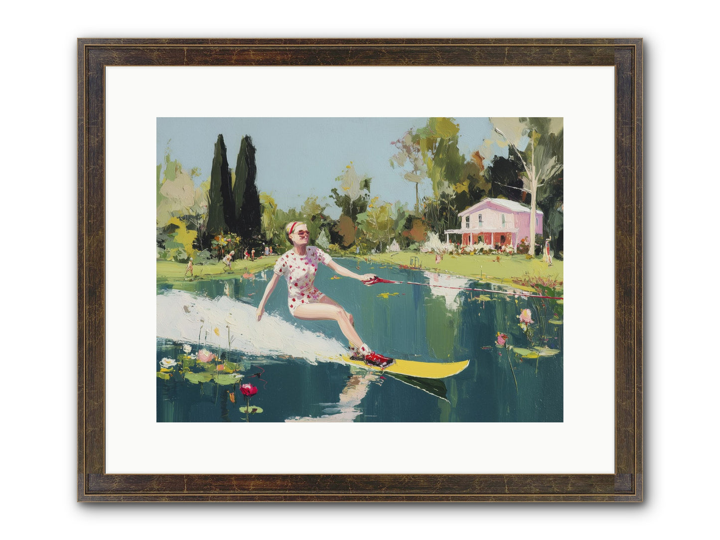 Water Rush Framed Print - Slimwoods Black/Gold 16x12