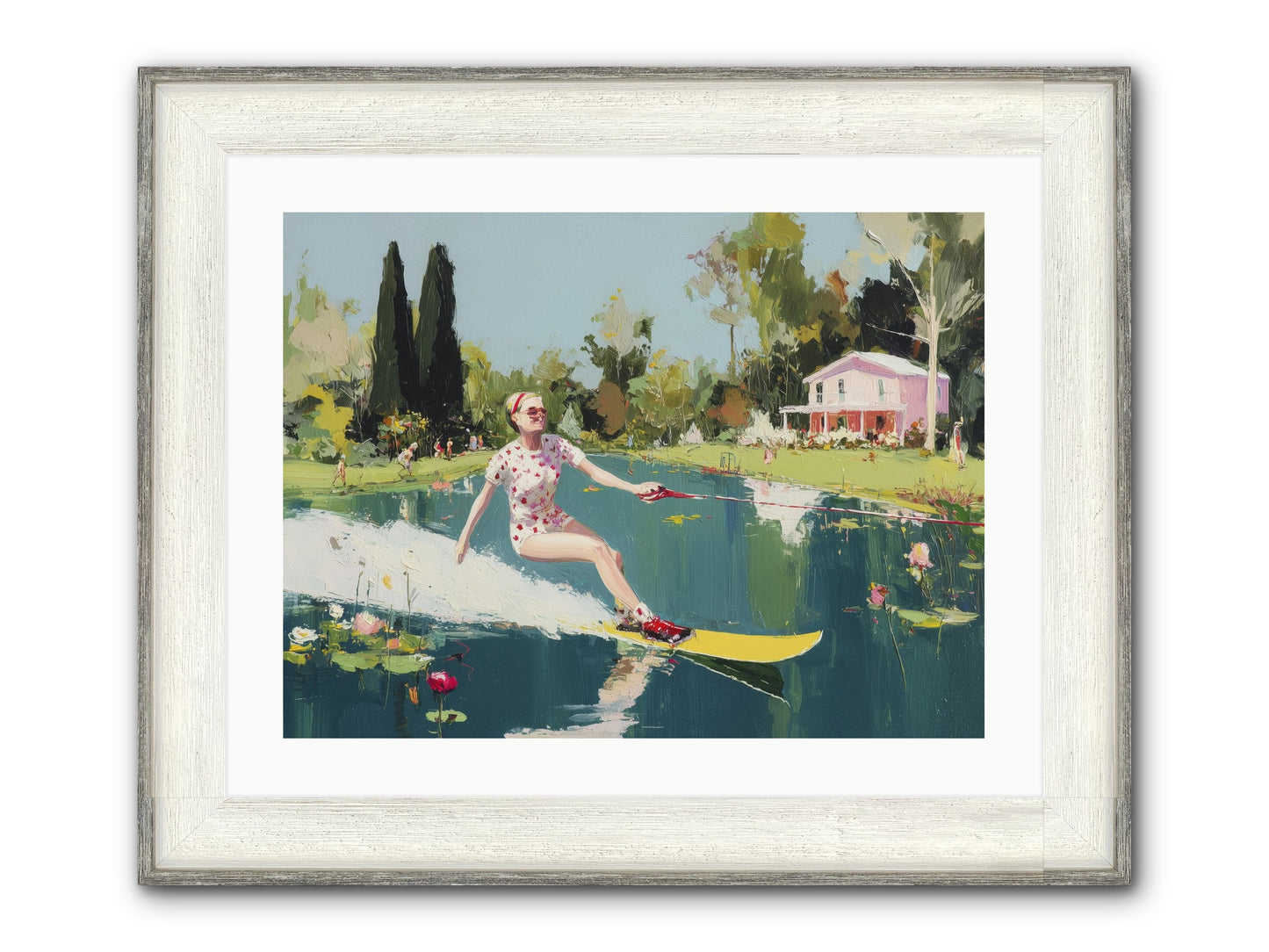 Water Rush Framed Print - Driftwood White 24x18