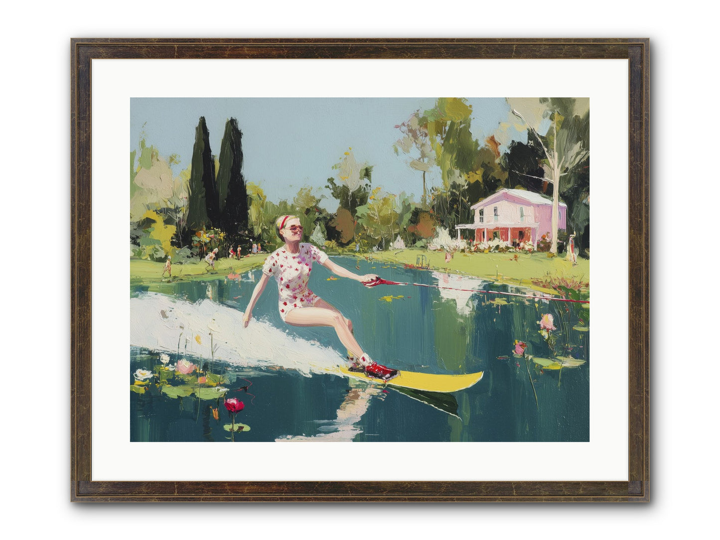 Water Rush Framed Print - Slimwoods Black/Gold 24x18