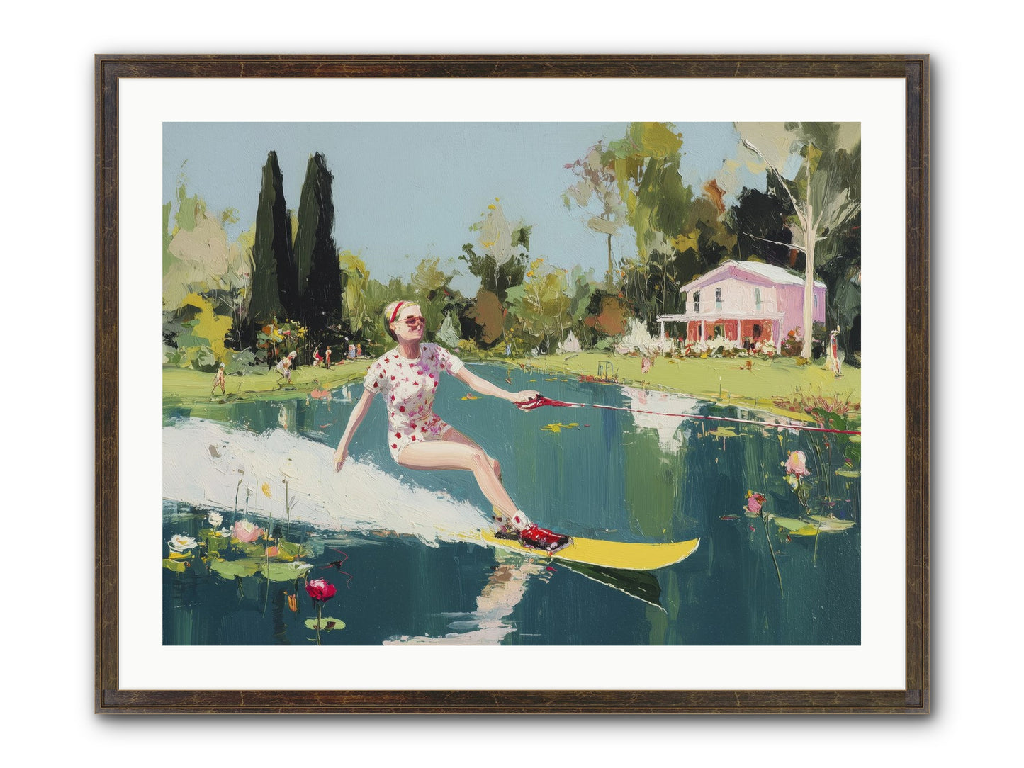 Water Rush Framed Print - Slimwoods Black/Gold 32x24