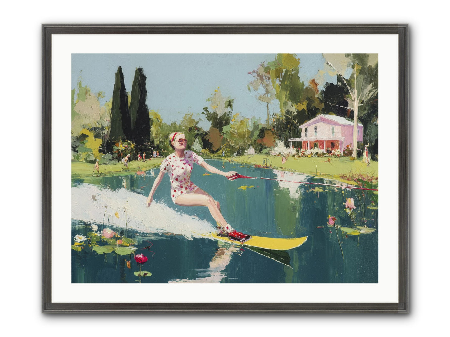 Water Rush Framed Print - Slimwoods Black/Silver 32x24